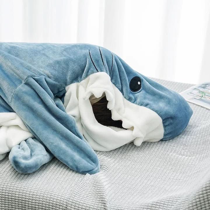 Sharkbuddy Cozy Shark -haalari kaikille ikäryhmille, erittäin pehmeä mukavuus