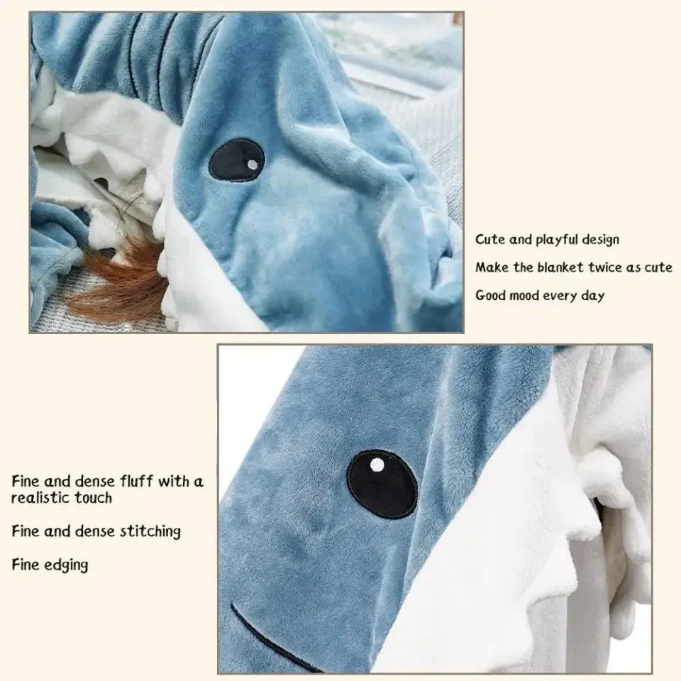 Sharkbuddy Cozy Shark -haalari kaikille ikäryhmille, erittäin pehmeä mukavuus
