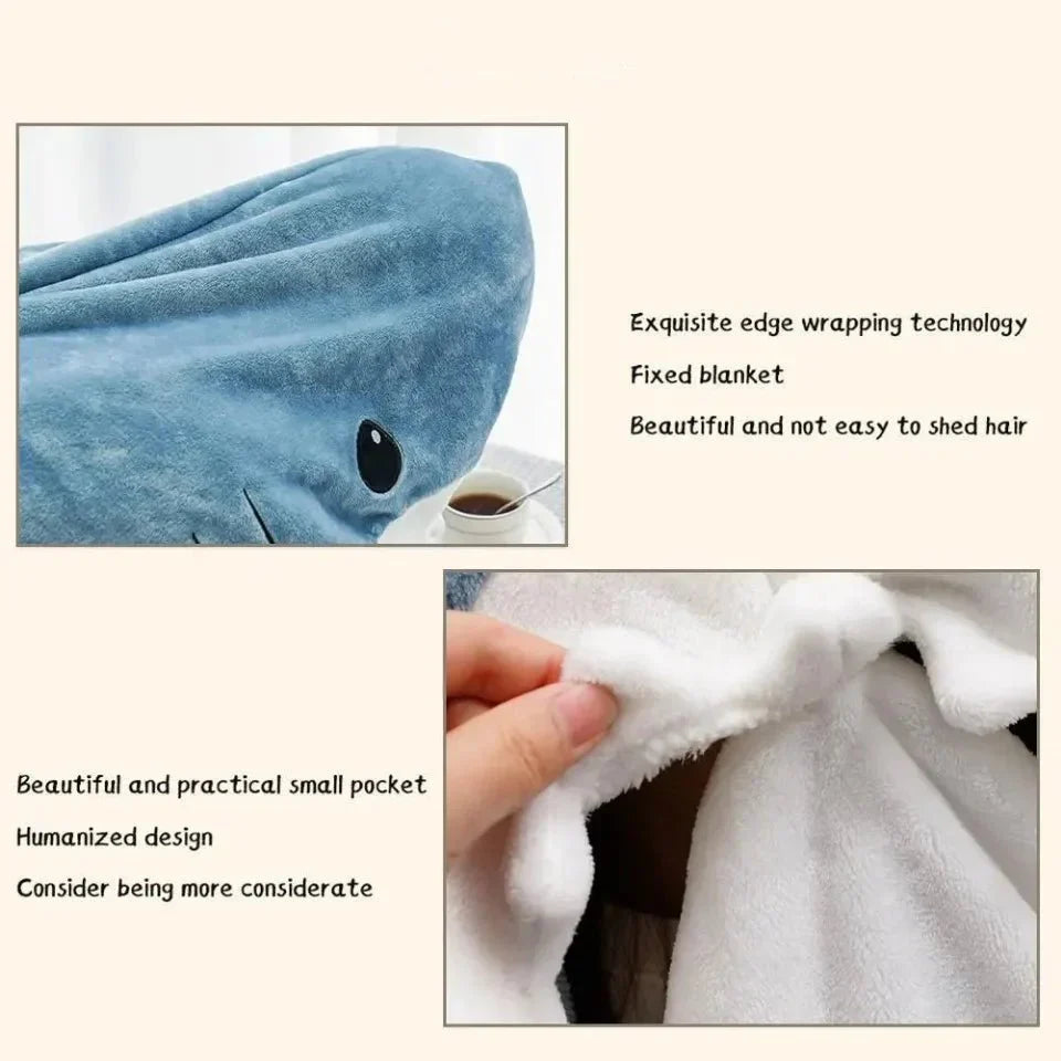 Sharkbuddy Cozy Shark -haalari kaikille ikäryhmille, erittäin pehmeä mukavuus