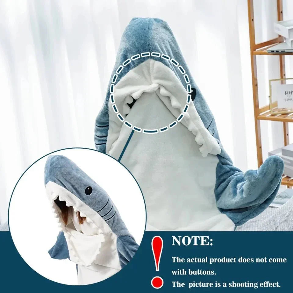 Sharkbuddy Cozy Shark -haalari kaikille ikäryhmille, erittäin pehmeä mukavuus