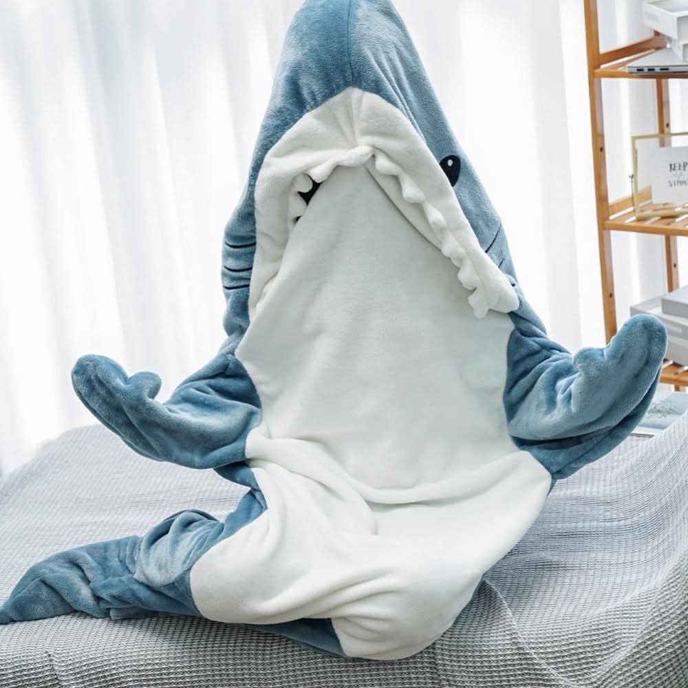 Sharkbuddy Cozy Shark -haalari kaikille ikäryhmille, erittäin pehmeä mukavuus
