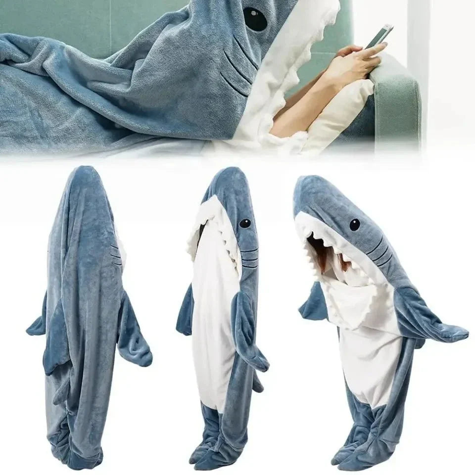 Sharkbuddy Cozy Shark -haalari kaikille ikäryhmille, erittäin pehmeä mukavuus