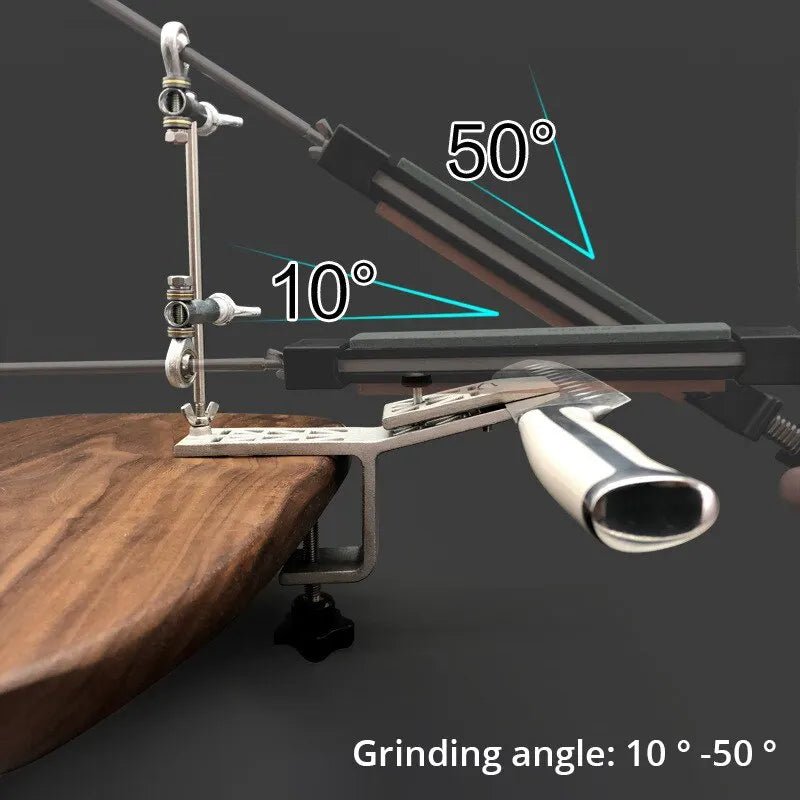 Aiguiseur de couteaux SHARPLINE avec pince rotative réglable pour toutes les lames