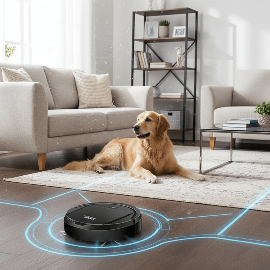SilentDust rengøringsrobot med stille drift og HEPA-filtrering