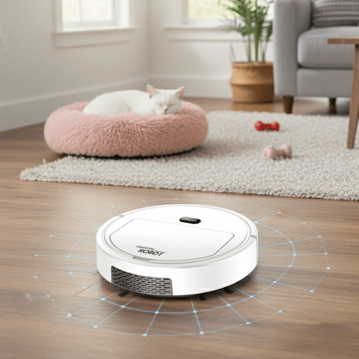 SilentDust rengøringsrobot med stille drift og HEPA-filtrering