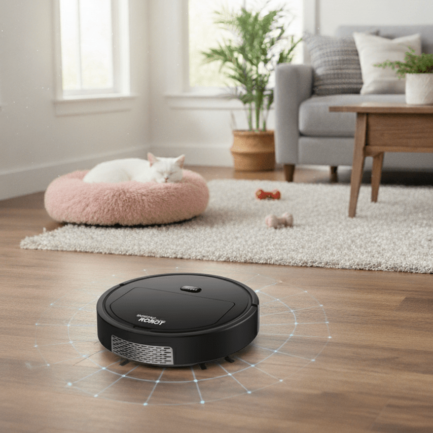 SilentDust rengøringsrobot med stille drift og HEPA-filtrering