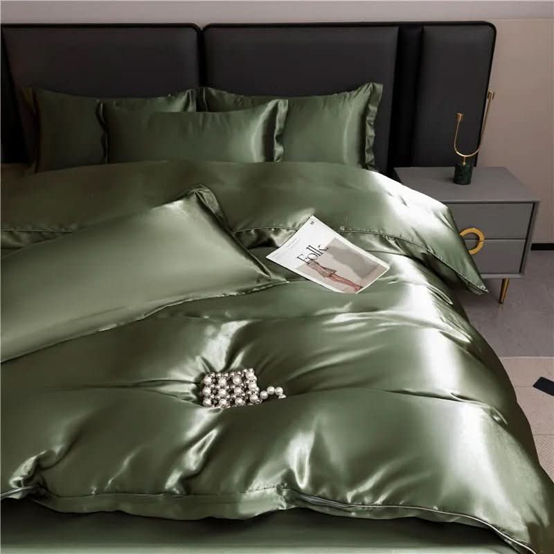 SILKCOMFORT Plush Silk Duvet Cover One Hundred Percent Silk For All Season Comfort