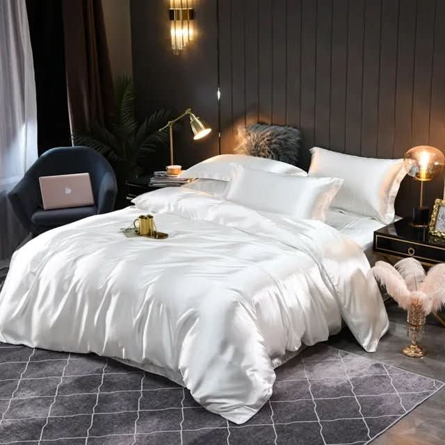 SILKCOMFORT Plush Silk Duvet Cover One Hundred Percent Silk For All Season Comfort