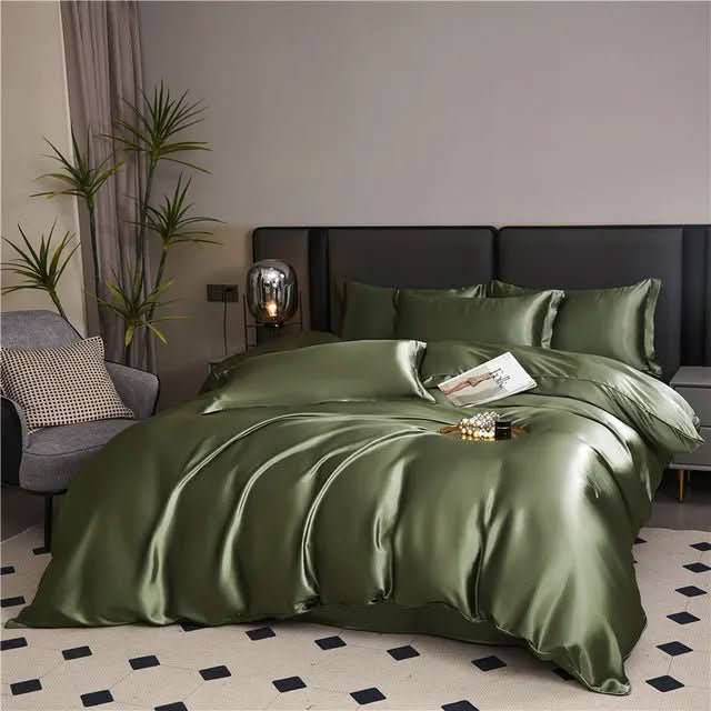 SILKCOMFORT Plush Silk Duvet Cover One Hundred Percent Silk For All Season Comfort