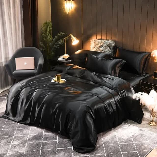SILKCOMFORT Plush Silk Duvet Cover One Hundred Percent Silk For All Season Comfort