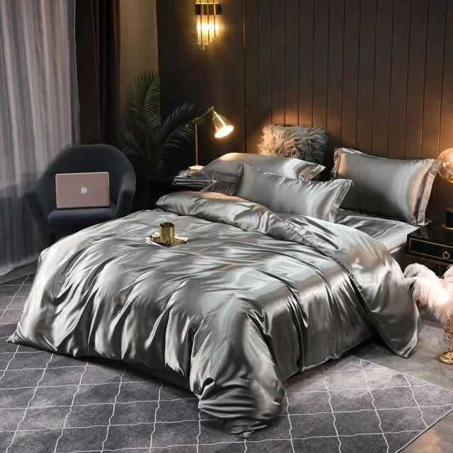 SILKCOMFORT Plush Silk Duvet Cover One Hundred Percent Silk For All Season Comfort