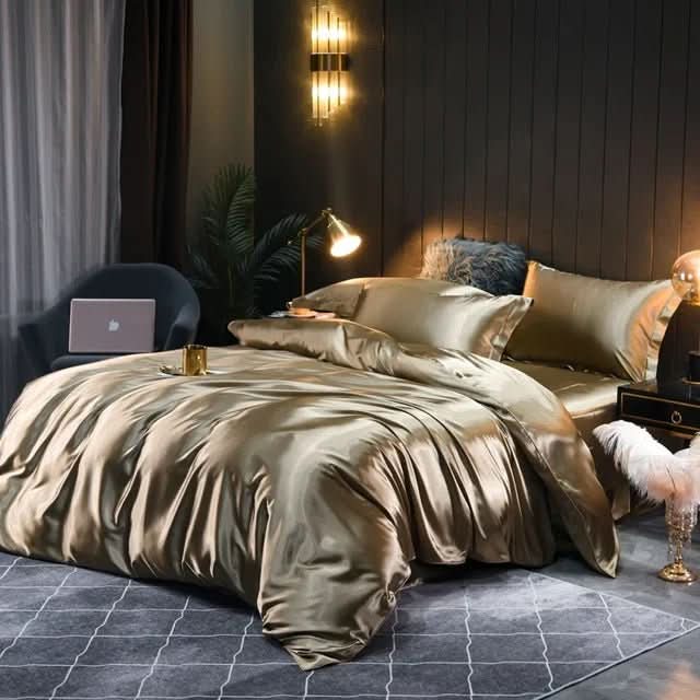SILKCOMFORT Plush Silk Duvet Cover One Hundred Percent Silk For All Season Comfort
