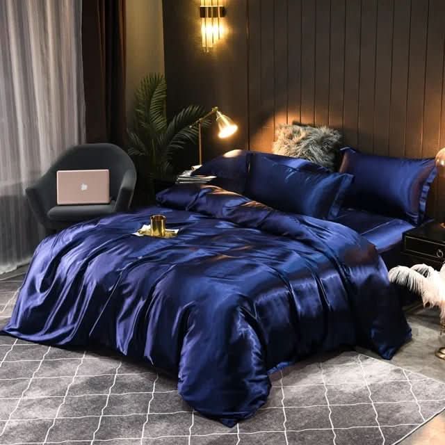 SILKCOMFORT Plush Silk Duvet Cover One Hundred Percent Silk For All Season Comfort