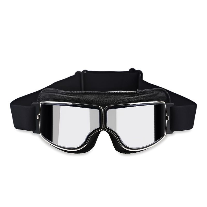 Retro Motorcycle Goggles for Glasses Wearers, Anti-Fog, UV Protection