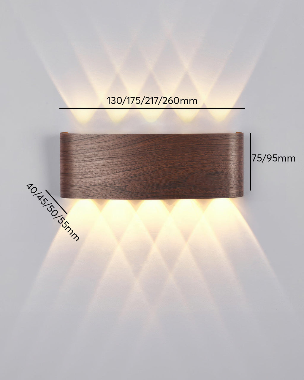 Lumina Woodgrain Outdoor LED Wall Sconce With Weather Resistant Finish