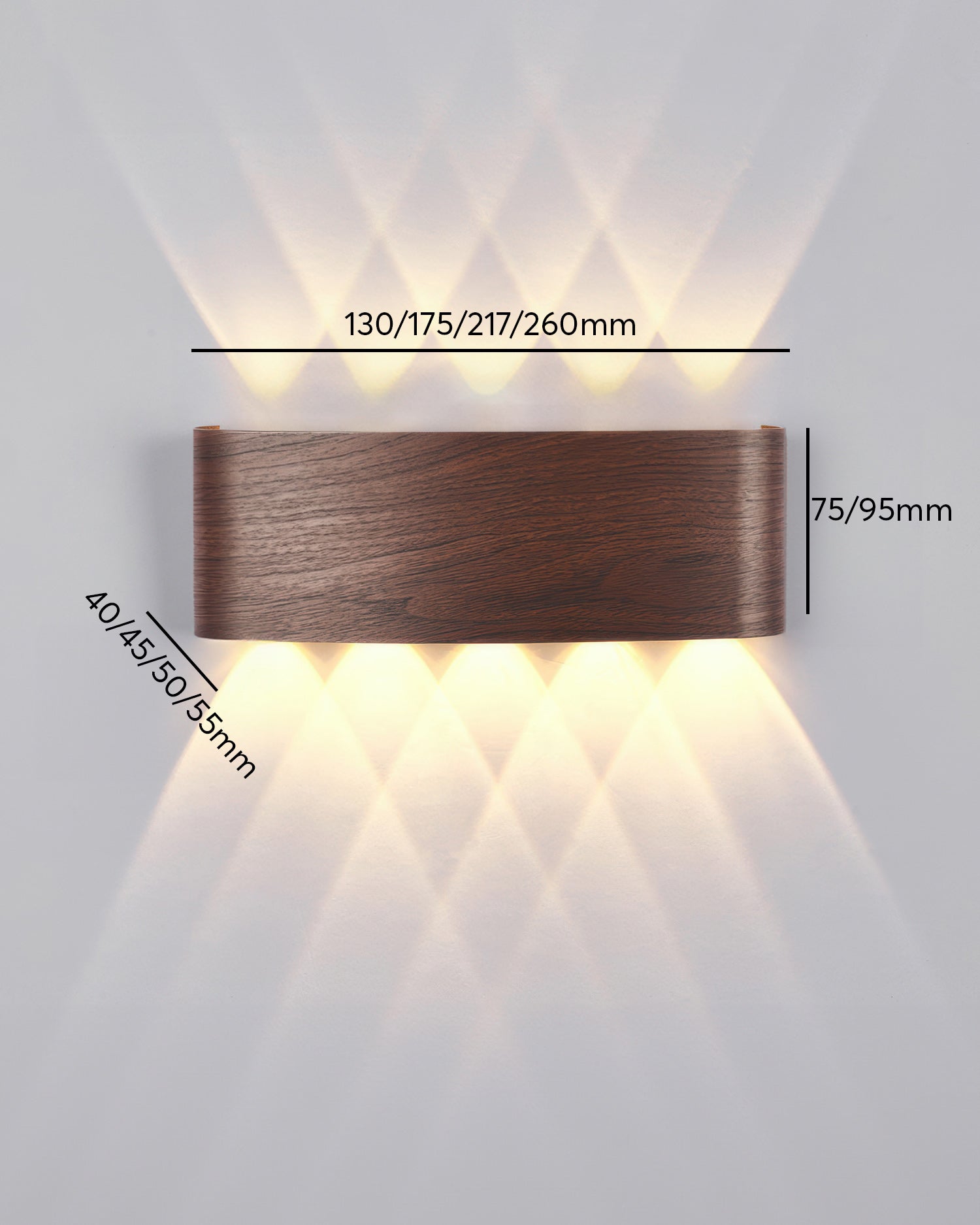 Lumina Woodgrain Outdoor LED Wall Sconce With Weather Resistant Finish