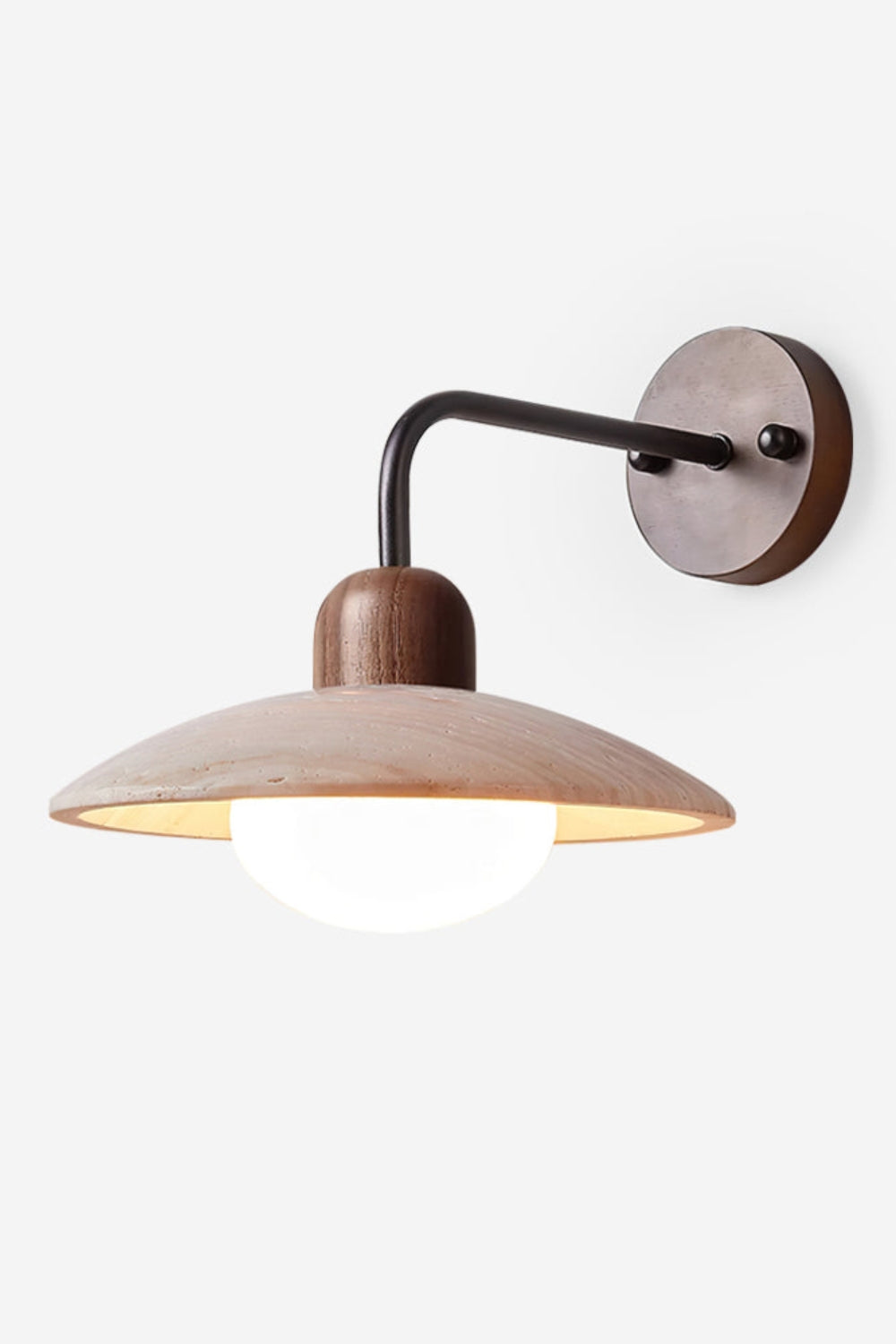 Lunara Travertine Wall Light With Disc For Modern Interiors