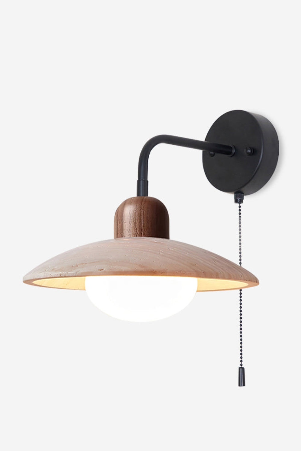 Lunara Travertine Wall Light With Disc For Modern Interiors