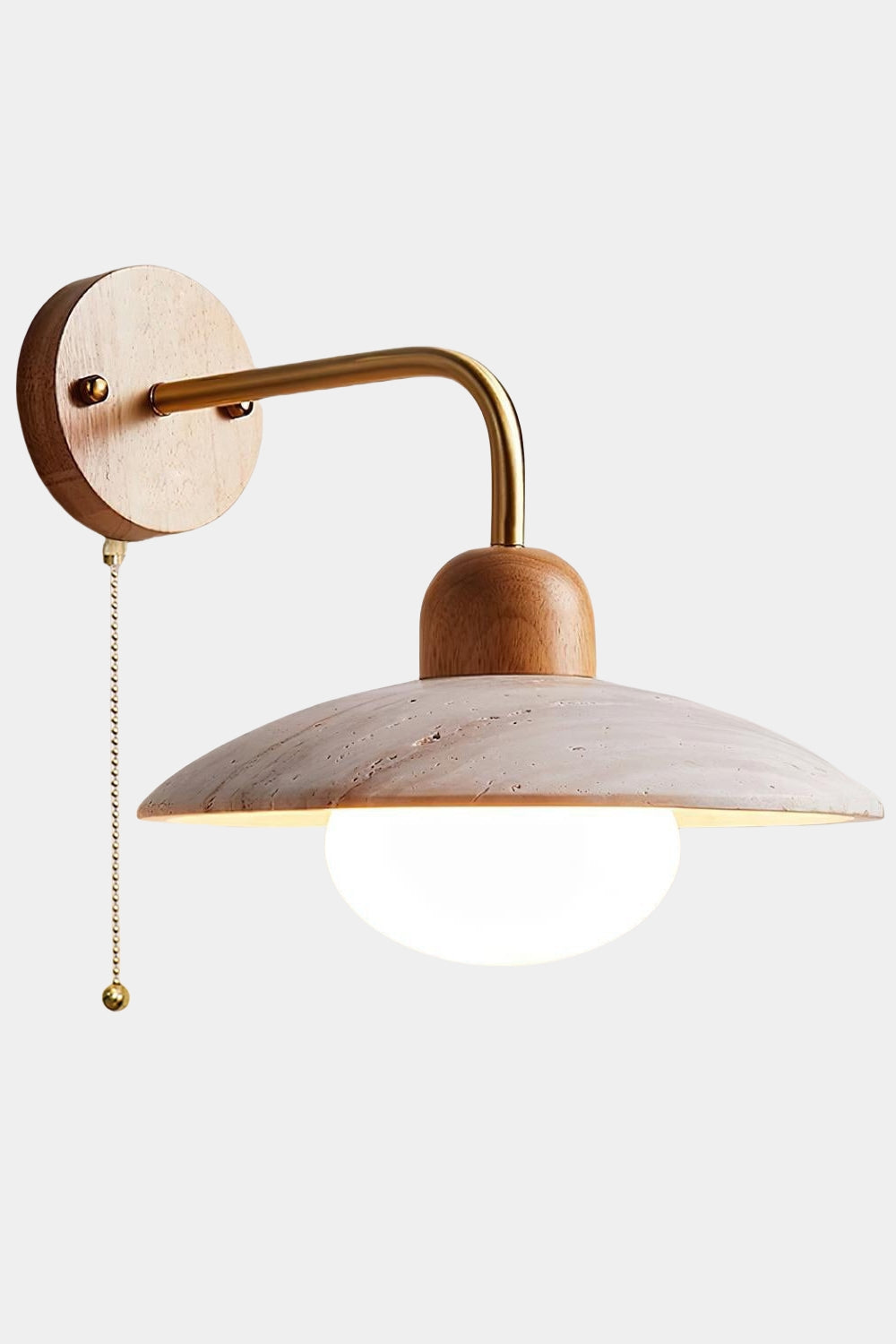 Lunara Travertine Wall Light With Disc For Modern Interiors