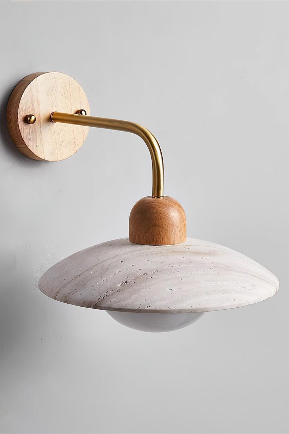 Lunara Travertine Wall Light With Disc For Modern Interiors