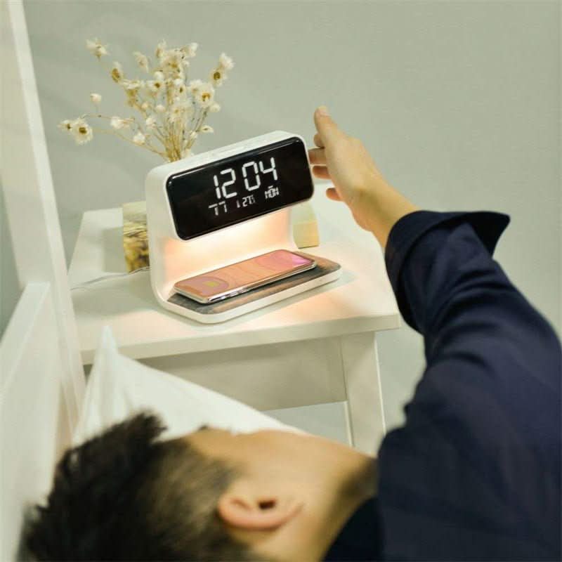 SleekStation Modern Nightstand Organizer With Touch Lamp