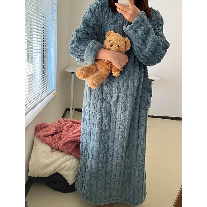 SOFTEMBER teplá noční košile z bavlněného flanelu na zimní noci