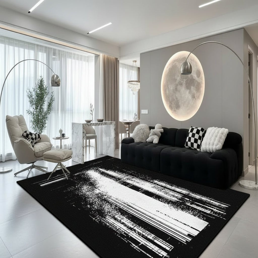 Softly Roomly Plush Carpet With Abstract Flannel Pattern For Cozy Homes