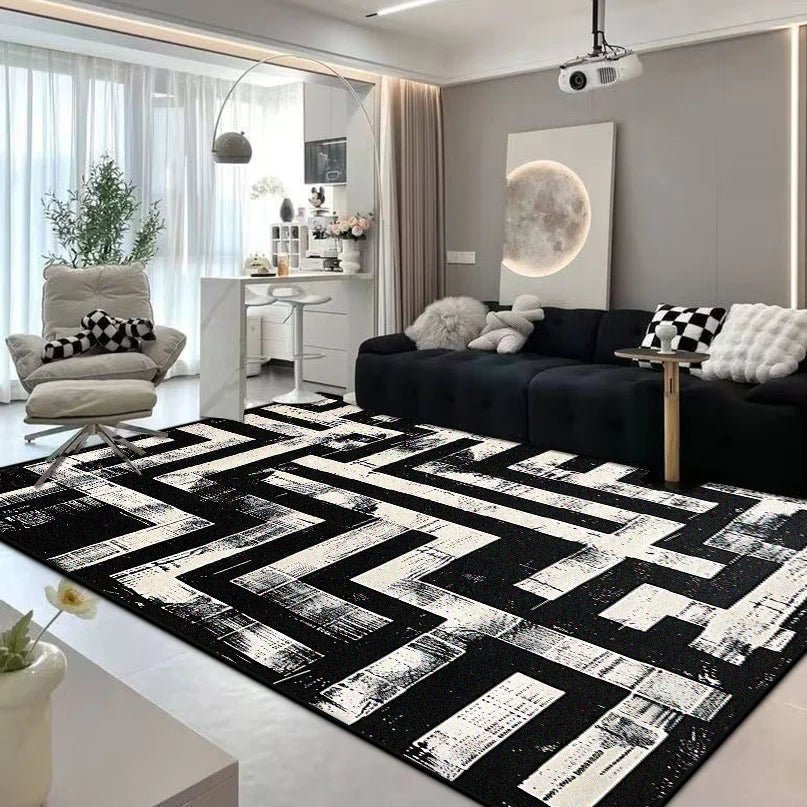 Softly Roomly Plush Carpet With Abstract Flannel Pattern For Cozy Homes
