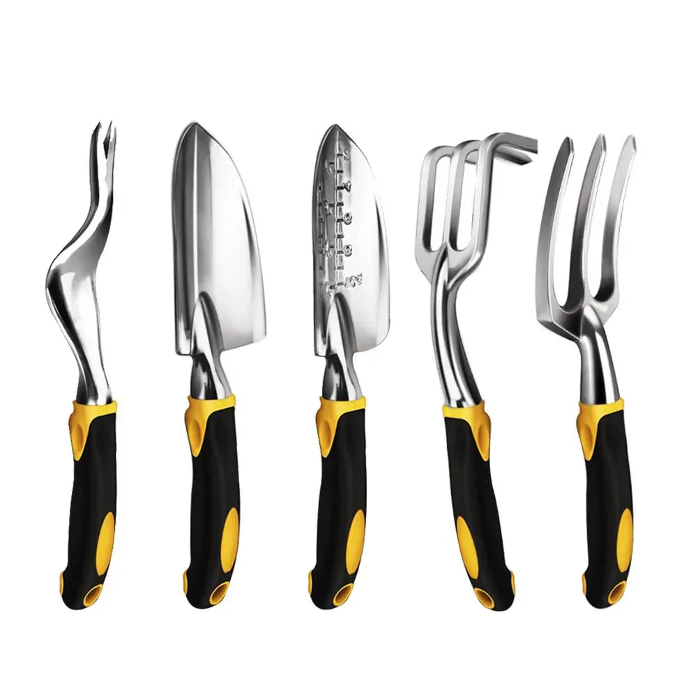 SOILARA Gartengeräte-Set aus Edelstahl mit ergonomischen Griffen