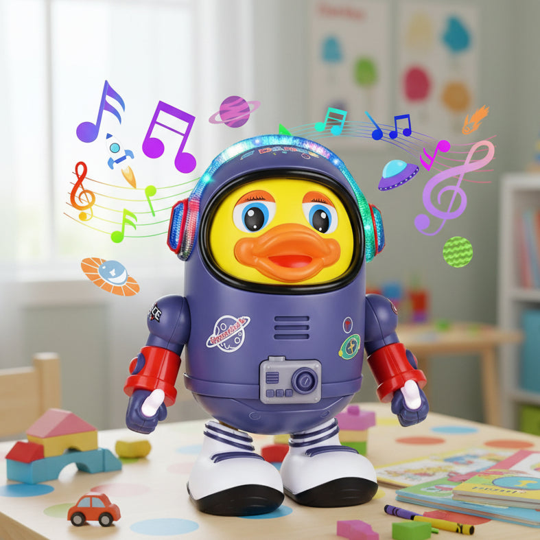 Hračka Spacewaddle Baby tančící kachnička se světly a hudbou