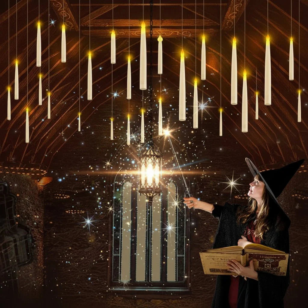 SPELLFLAME Battery-Operated Flameless Candles With Remote Wand Floating Lights