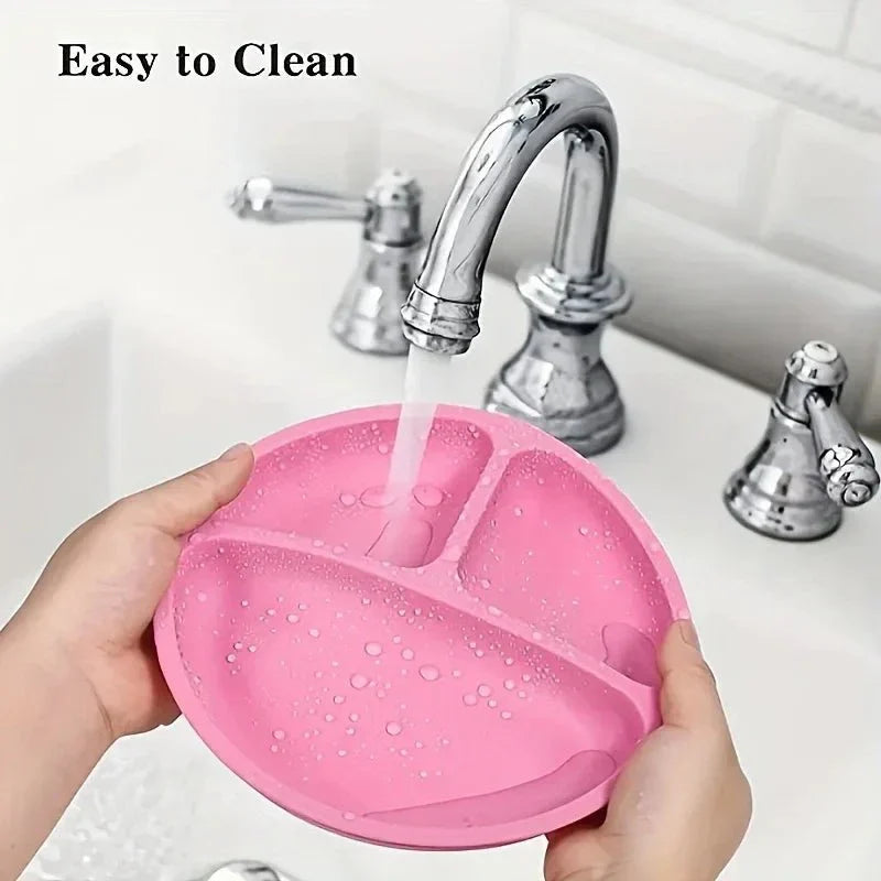 Prato de Silicone Spillstop para Crianças com Base de Sucção Forte