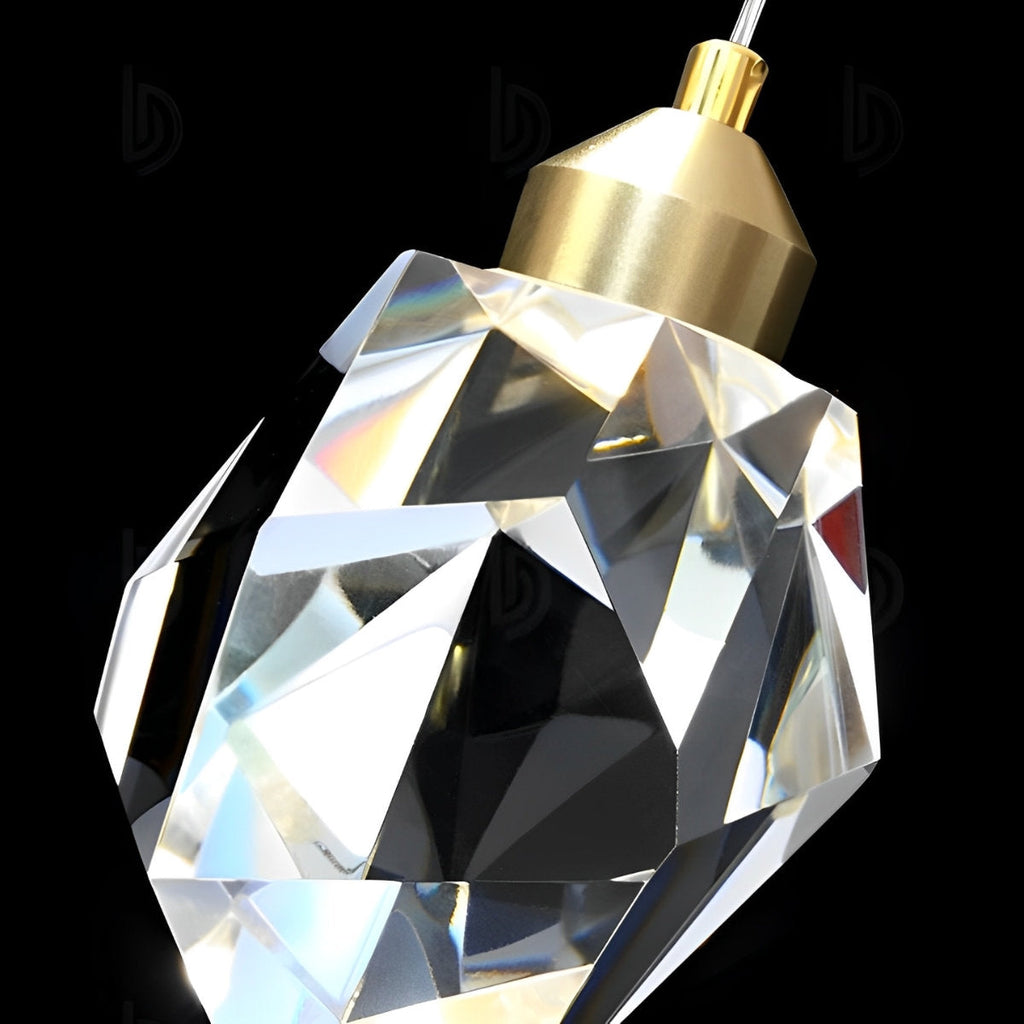 Spiral Crystal Drops Pendant Chandelier For Modern Staircase In Metal