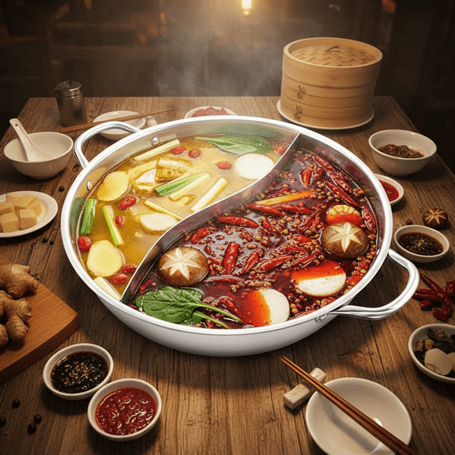 SplitBoil Twin-sektions hotpot med to smagsmuligheder