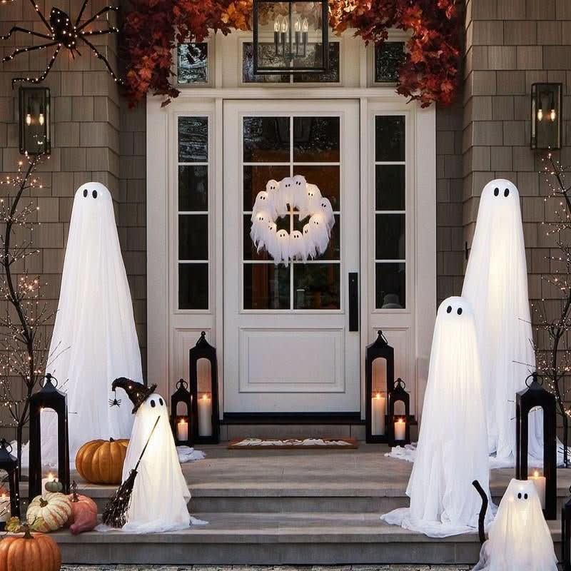 Guirlanda SPOOKGLOW de Fantasmas LED com Doze Espíritos Iluminados