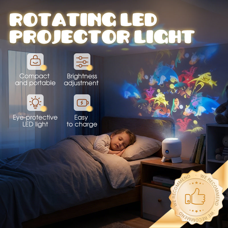 Rotating LED Projector Light for Immersive Room Ambiance