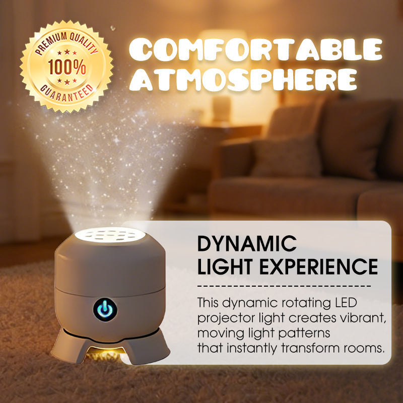 Rotating LED Projector Light for Immersive Room Ambiance