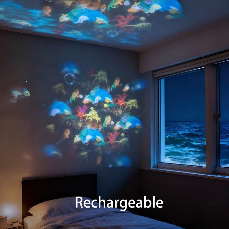 Rotating LED Projector Light for Immersive Room Ambiance