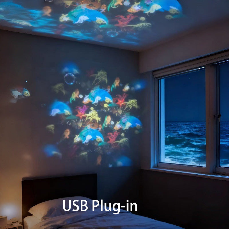 Rotating LED Projector Light for Immersive Room Ambiance