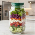 STACKMEAL Bocal à salade vertical avec tasse à vinaigrette intégrée pour des repas croquants à emporter