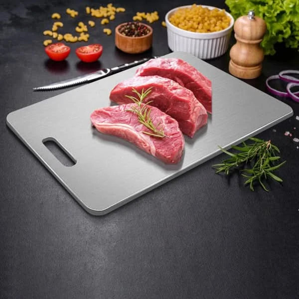 SteelCut Stainless Steel Prep Board For Hygienic Kitchen Tasks