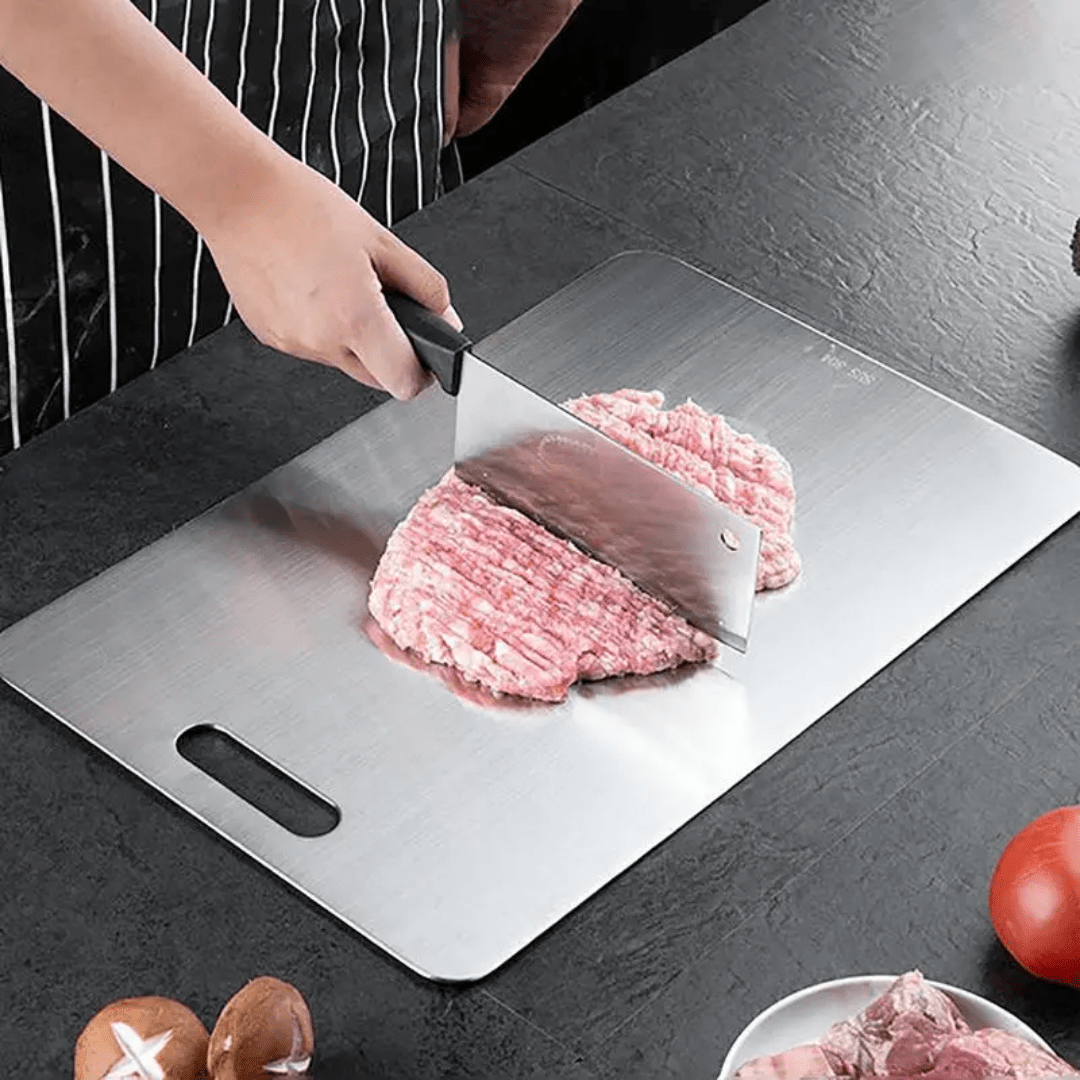 SteelCut Stainless Steel Prep Board For Hygienic Kitchen Tasks