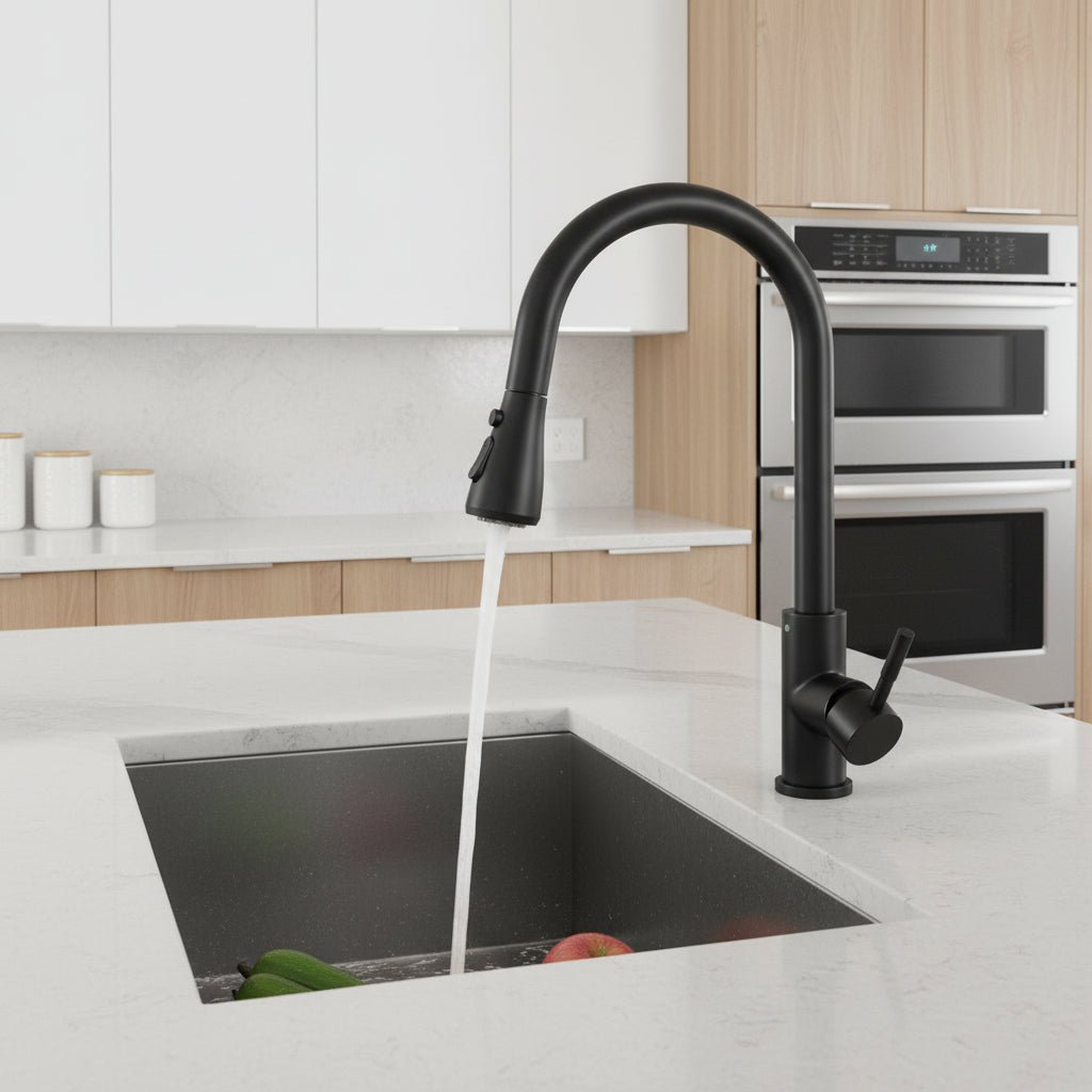 STEELLINE Tall-Arc Pull-Out Kitchen Faucet Minimalist Design