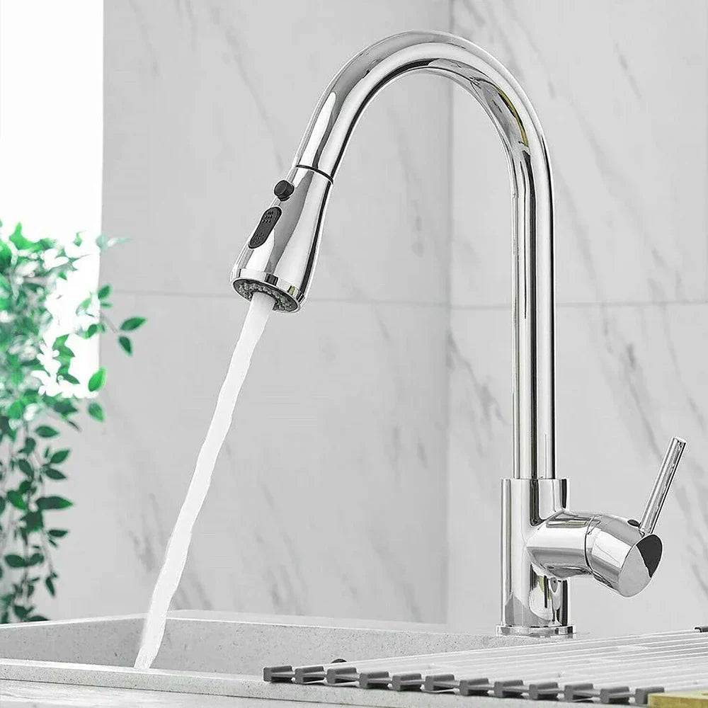 STEELLINE Tall-Arc Pull-Out Kitchen Faucet Minimalist Design