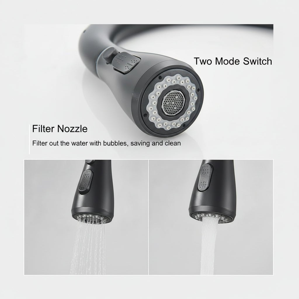 STEELLINE Tall-Arc Pull-Out Kitchen Faucet Minimalist Design