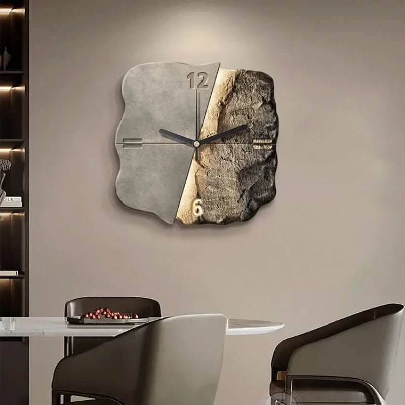 Orologio da parete StoneAura con aspetto in arenaria e movimento al quarzo silenzioso
