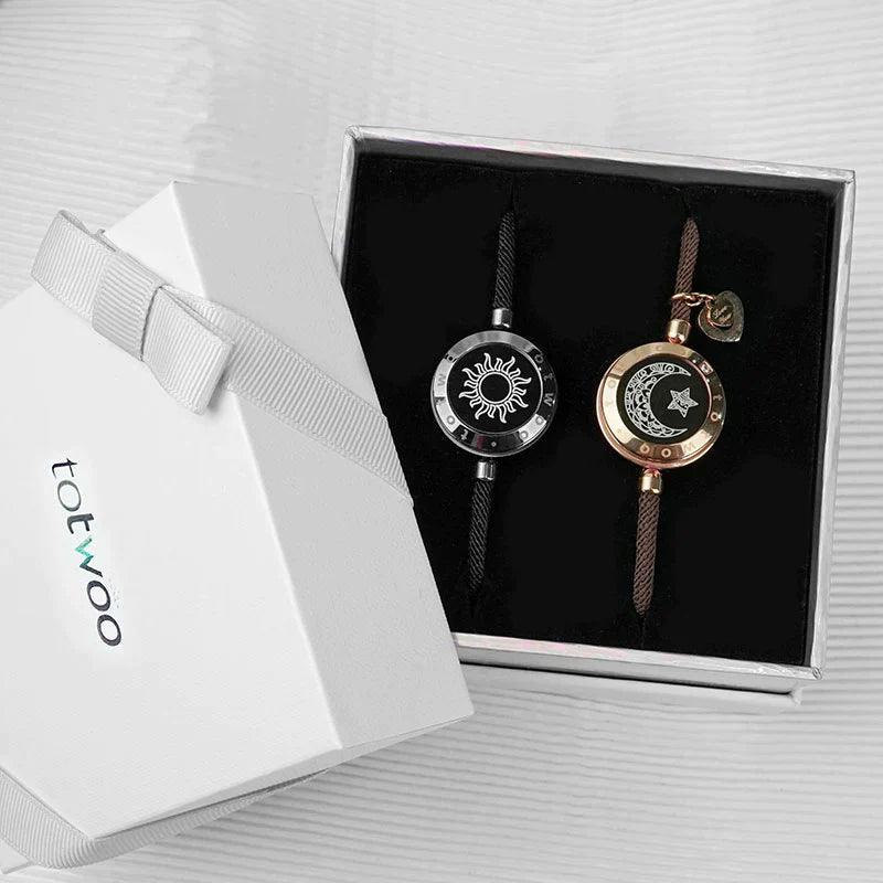 Totwoo Moon And Sun Love Bracelets For Couples Long Distance Touch Light Up And Vibrate