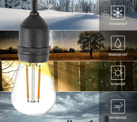 Zware Buiten LED Stekker Sfeerverlichting, Waterdicht Warm Wit
