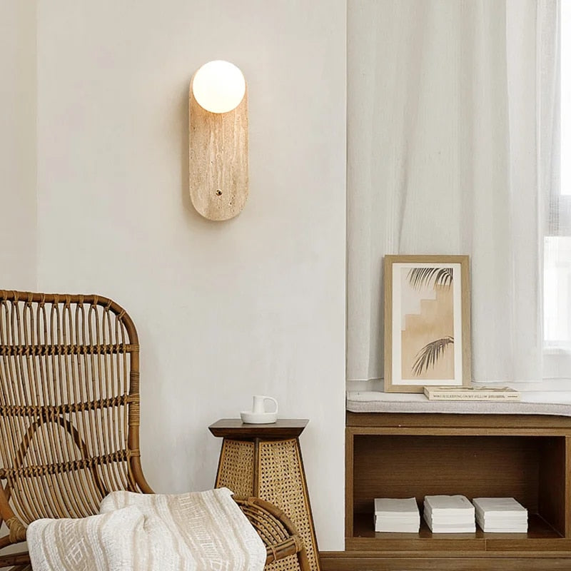 StoneAura Wall Light With Unique Rock Pattern Finish