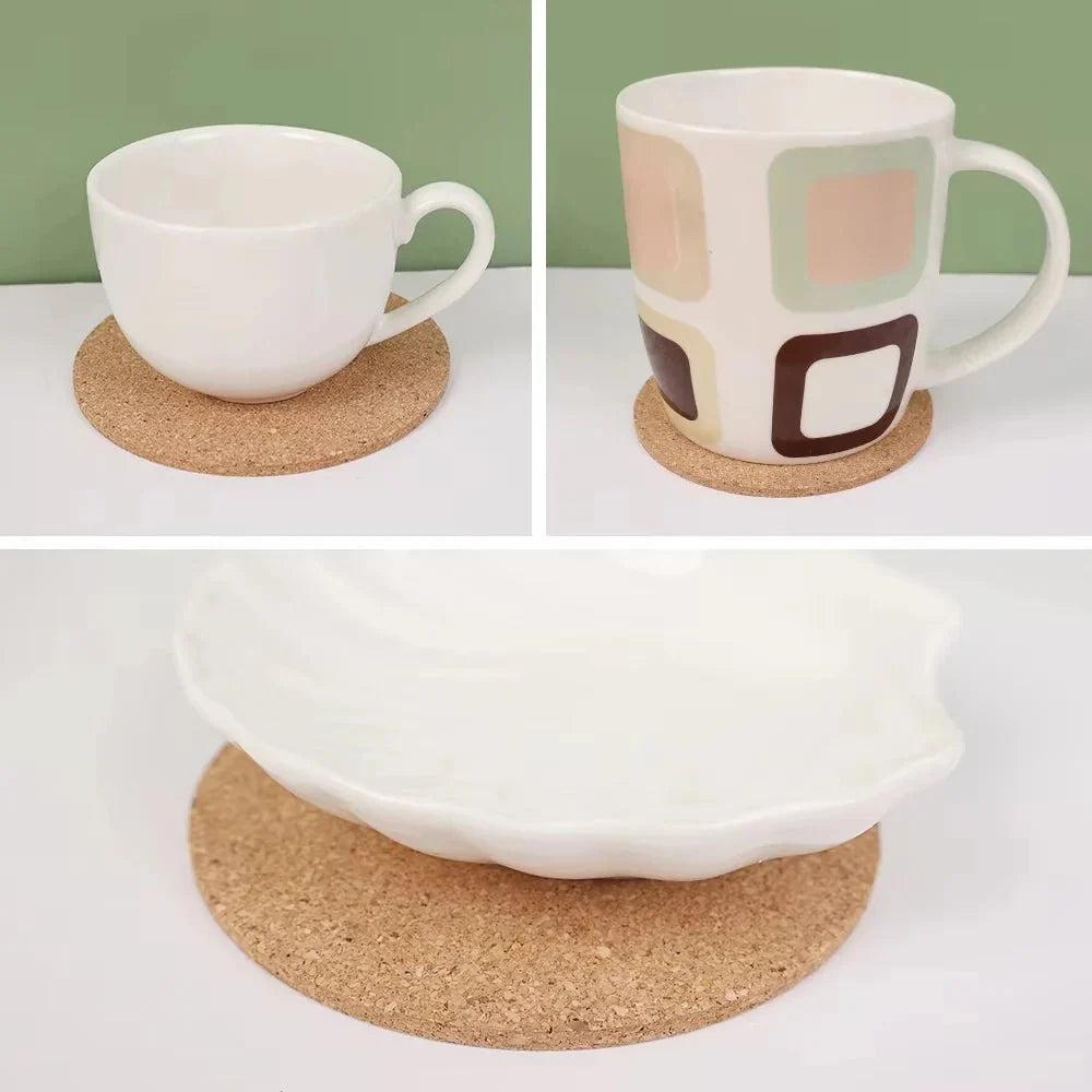 TABLEAF Round Wood Coasters For Sleek Table Protection
